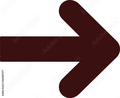 Dark brown right arrow icon symbol representing direction, navigation and forward movement vector illustration on white background