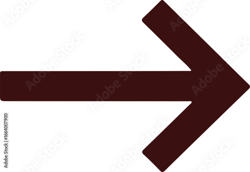 Dark brown right arrow icon symbol representing direction, navigation and forward movement vector illustration on white background