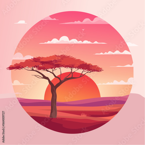 African tree drawing PSD
4