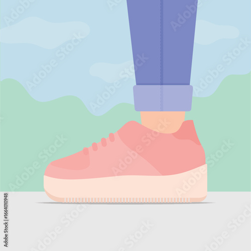 Cute platform sneaker vector illustration