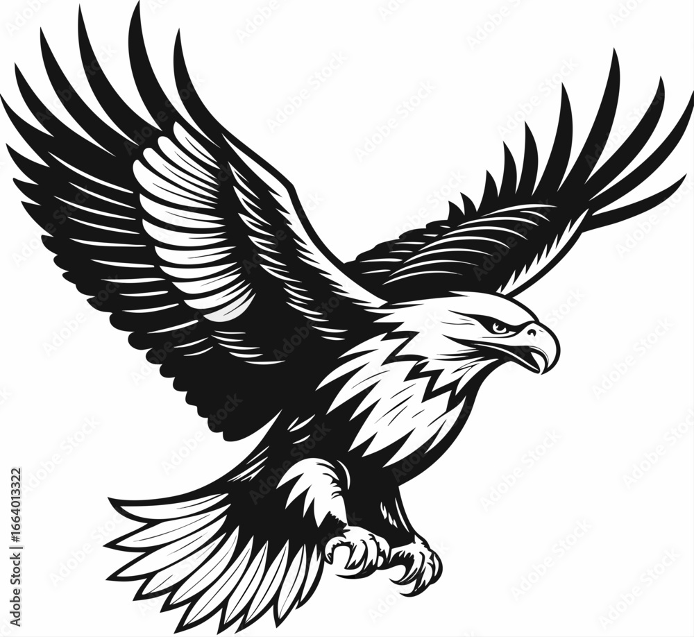 Obraz premium Eagle vector illustration design, flaying eagle