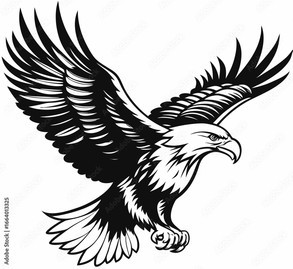 Obraz premium Eagle vector illustration design, flaying eagle 