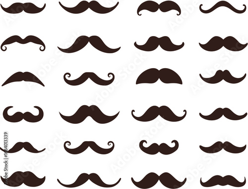 Different mustache collection. Vector 
