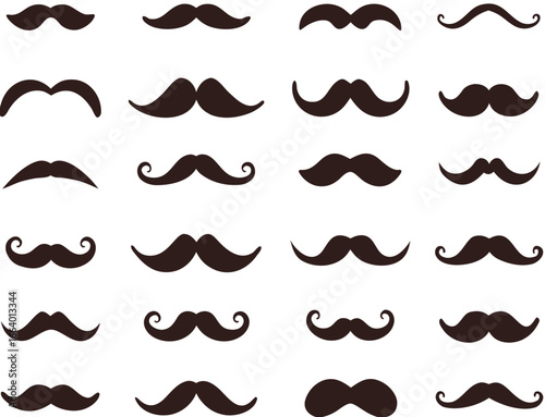 Different mustache collection. Vector 

