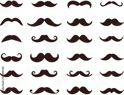 Different mustache collection. Vector 
