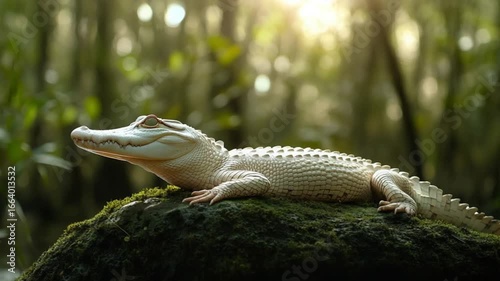 Albino Alligator in the Everglades