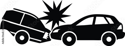  Car Accident Vector Illustration on White Background Showing Vehicle Collision and Damage Assessment Implications for Insurance Claims