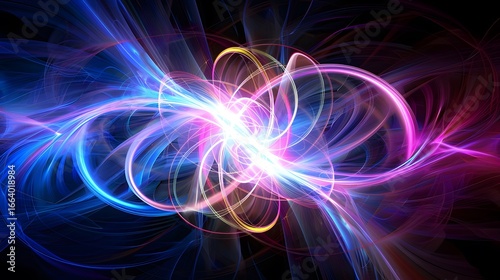 An explosion of colorful geometric shapes bursting