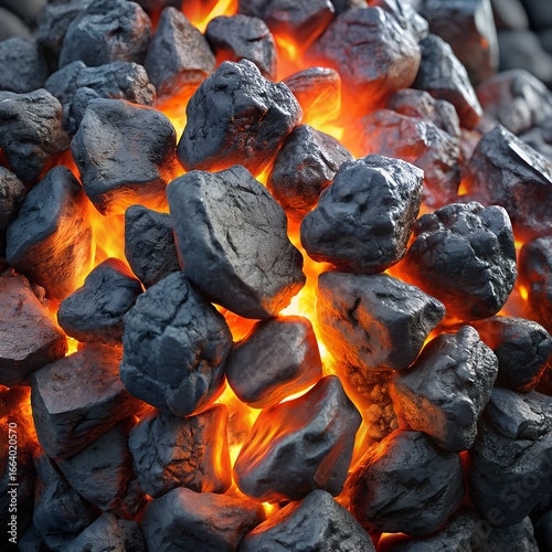 hot coals burning in a fireplace