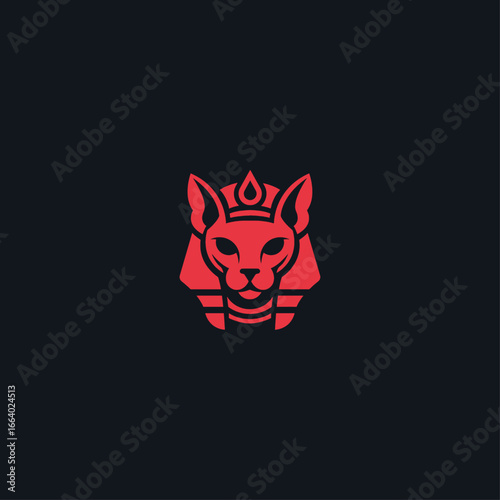 Egyptian Cat Logo icon flat vector design