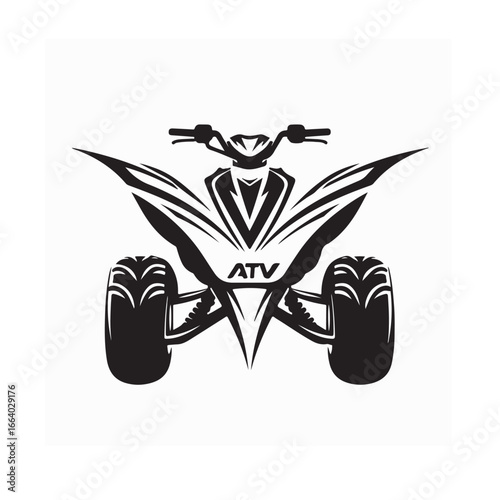 Simple ATV Logo Vector Design with Off-Road Vehicle in Minimal Art Style