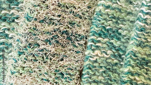 Knitted fabrics, warm knit fabrics, banner, knitted textile backgrounds