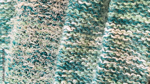 Knitted fabrics, warm knit fabrics, banner, knitted textile backgrounds