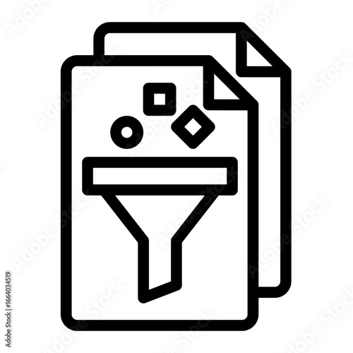 Funnel Data Selection Sort Outline Icon