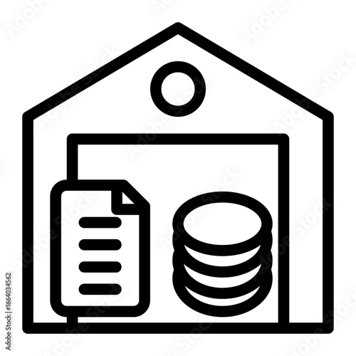 Warehouse Database Analytics Outline Icon