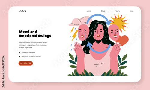 Mood and Emotion Swings Vector Illustration