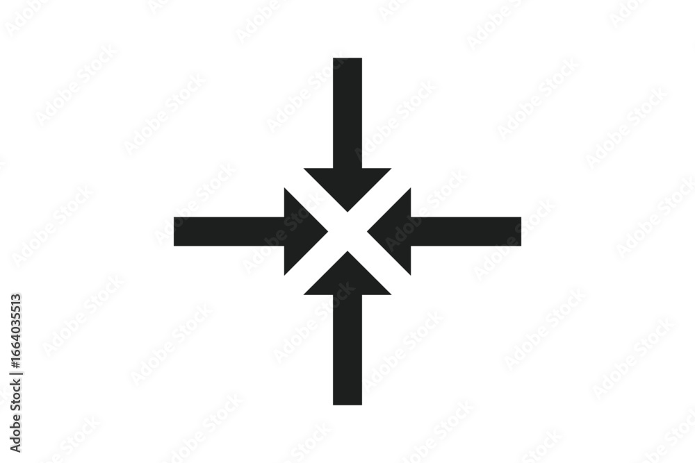 Fototapeta premium Straight black arrow set pointing upward, downward, leftward, rightward, transparent background icon design