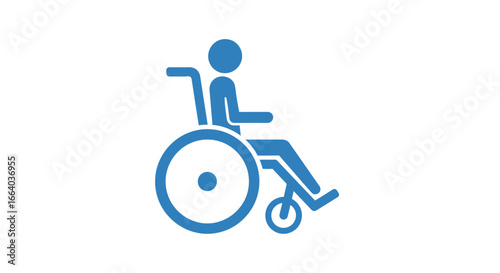 Blue wheelchair symbol representing accessibility and assistance for persons with disabilities