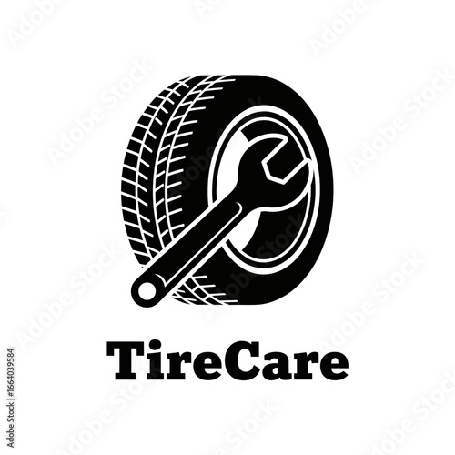 Tire Care logo featuring a tire and wrench.  Professional auto service.