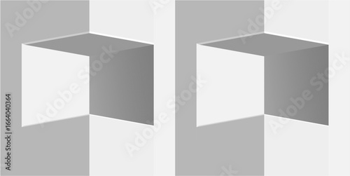 Podium stage wall corner niche vector for product displays, awards, and elegant showcases. Useful for illustrating a sophisticated background, a luxurious space, or a corner stand.