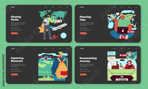 Traveling and Documenting Adventures Vector Illustration