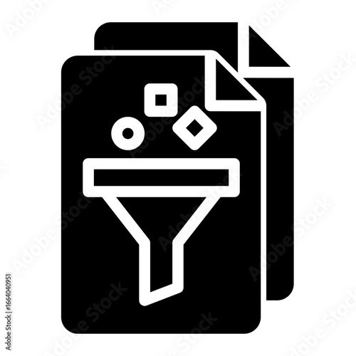Funnel Data Selection Sort (Solid Icon Style)