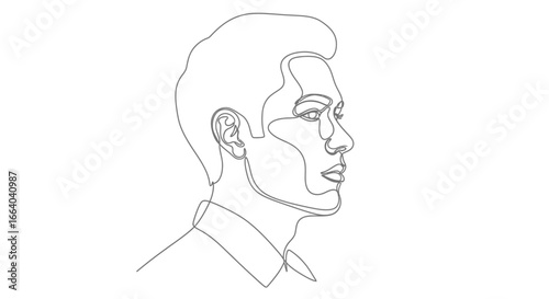 Monoline portrait showcasing elegant simplicity and modern artistic impression of a man