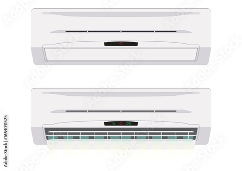 Air conditioning off and on regime with cold wind waves for home and office.