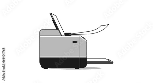 printer printing paper, black and white clip art preview