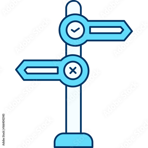 Blue Decision Making Icon