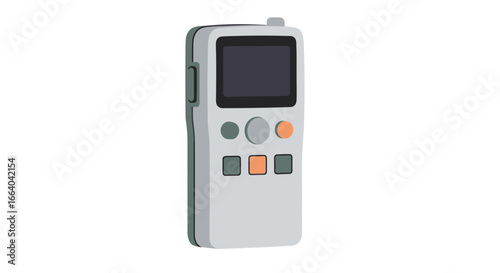 Illustration of a Portable Radio Device with Buttons and Antenna for Communication Purposes