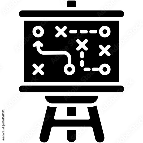 Solid Black Strategy Plan Icon