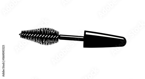 Bold brushstrokes: a sleek mascara applicator poised for captivating eye enhancement