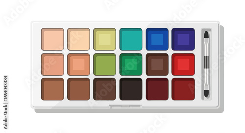Vibrant color wheel palette arrangement for artistic applications in diverse mediums