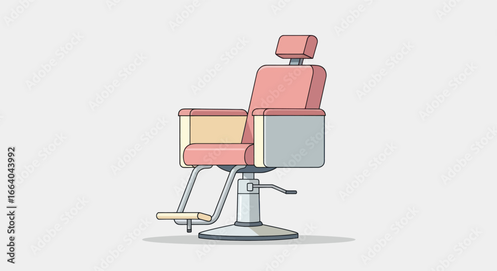 Fototapeta premium Stylized barber chair illustration on a clean backdrop presenting grooming elegance