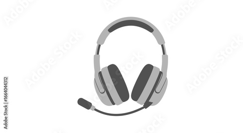 Grey wireless gaming headset with microphone on clean background ideal for esports scenes
