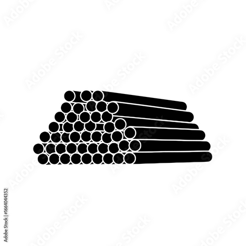 A Stack of Pipes, a Simple Silhouetted Icon