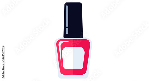 Crimson nail polish bottle illustration for cosmetic beauty product design and glamour concept