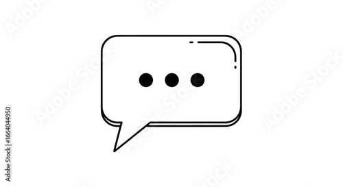 Stylized depiction of a speech bubble displaying an ellipsis suggesting thoughts