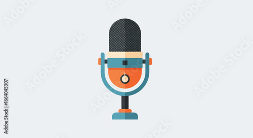 Stylized retro microphone illustration for voice recording or podcasting projects
