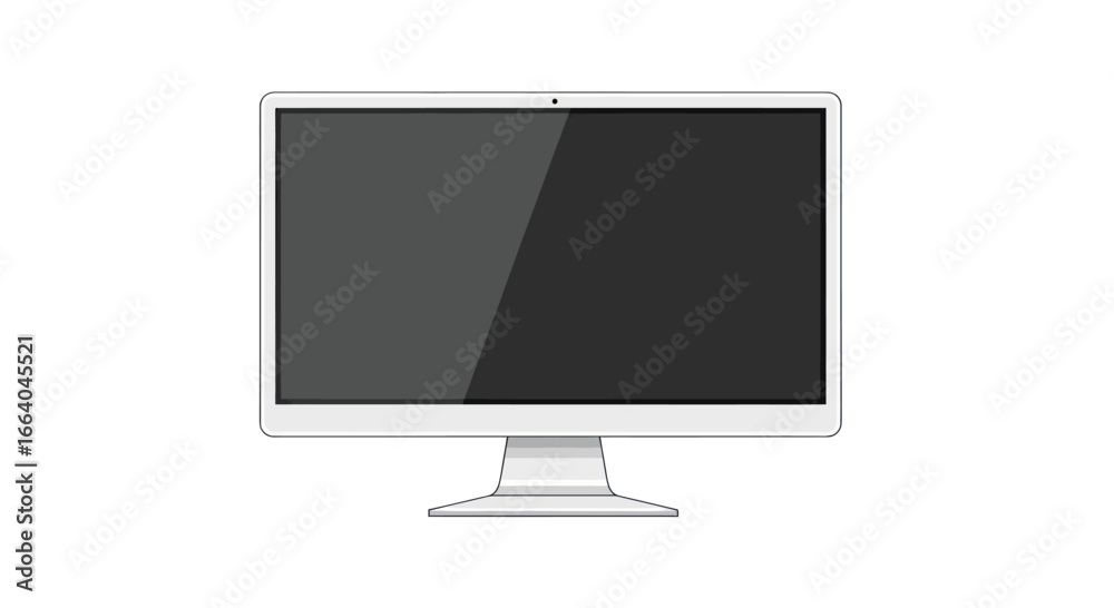 Sleek desktop computer monitor illustration, modern technology device display screen Sleek desktop computer monitor illustration, modern technology device display screen