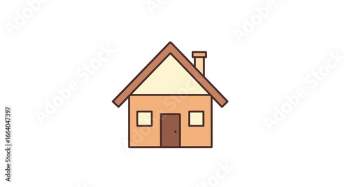 Simple House Illustration with Neutral Colors, Perfect for Childrens Books or Websites
