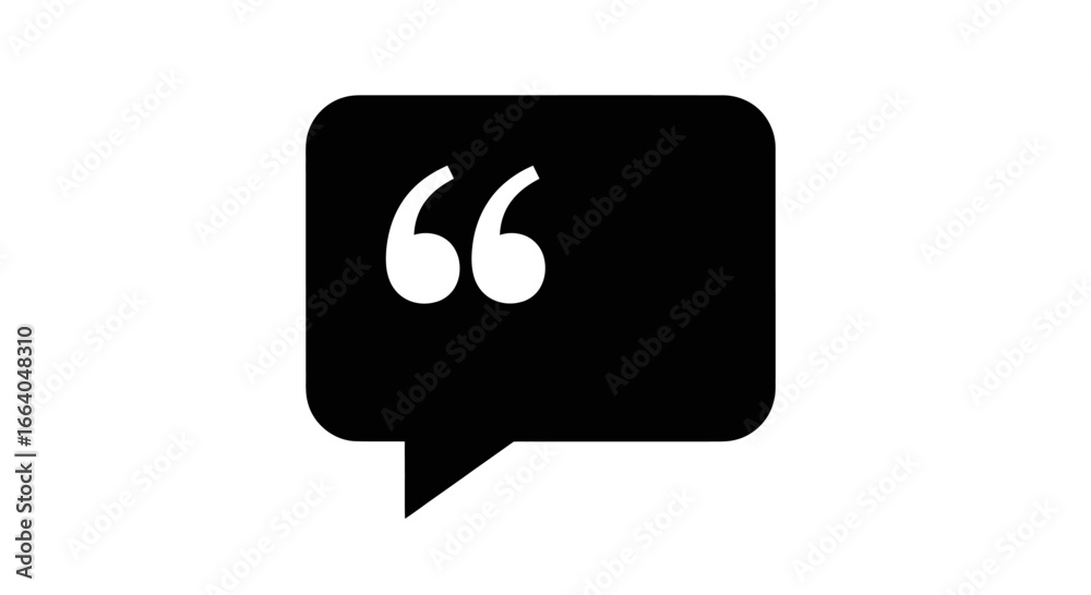 Fototapeta premium Black speech bubble with quotation marks symbolizing conversation and messaging apps
