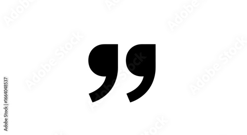 Bold quotation mark symbol isolated on a crisp white backdrop offering a professional and clean