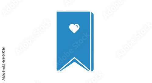 Symbolic blue bookmark design featuring a heart represents a personalized touch on content