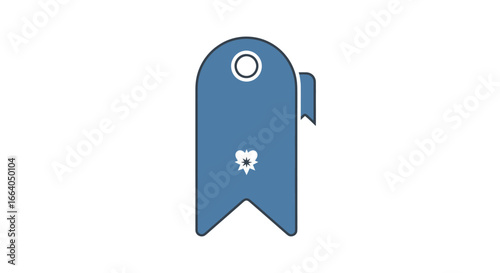 Elegant blue price tag design with delicate floral accents for branding needs and sales offers