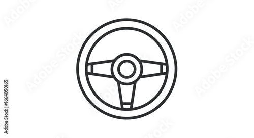 Minimalist vector steering wheel design for automotive industry representation