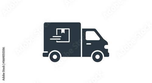 Fast shipping delivery truck icon illustration showcasing logistic efficiency and speed of transport