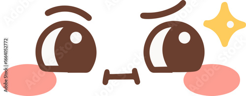 Adorable Shy Face Blushing Bright Sparkle illustration