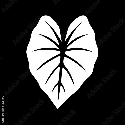 Silhouette of taro leaf